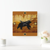 Beer silhouet bamboe behang klok (Huis)