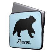  Beer Silhouet Laptop Hoesje Laptop Sleeve (Voorkant Links)