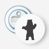 Beer Silhouette Bottle Open Button Flesopener (Voorkant)