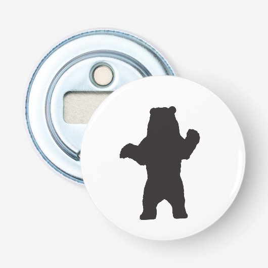 Beer Silhouette Bottle Open Button Flesopener (Voorkant)