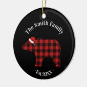 Beer Silhouette Buffalo Plaid Familievakantie Keramisch Ornament (Links)