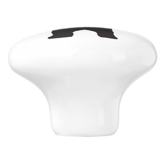 Beer Silhouette Ceramic Knob. Keramische Knop (Zijkant)