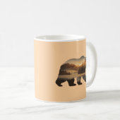 Beer Silhouette Design met Sunset Uitzicht Koffiemok (Voorkant rechts)