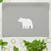 Beer Silhouette Grey en White Kitchen Towel Theedoek (Gevouwen)