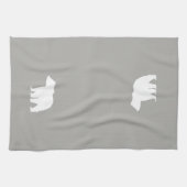 Beer Silhouette Grey en White Kitchen Towel Theedoek (Horizontaal)
