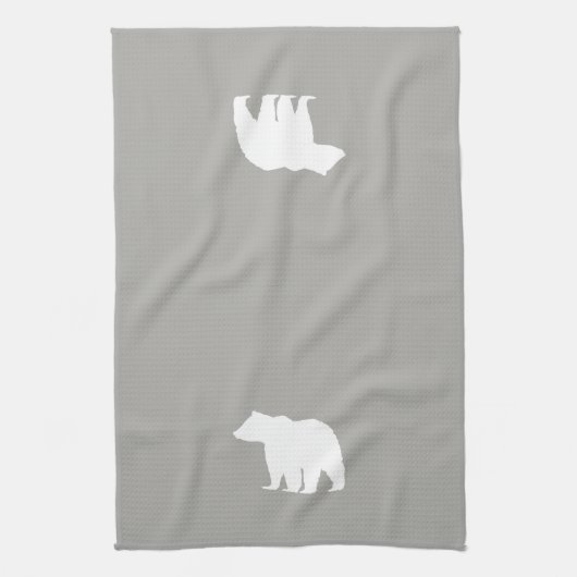 Beer Silhouette Grey en White Kitchen Towel Theedoek (Verticaal)