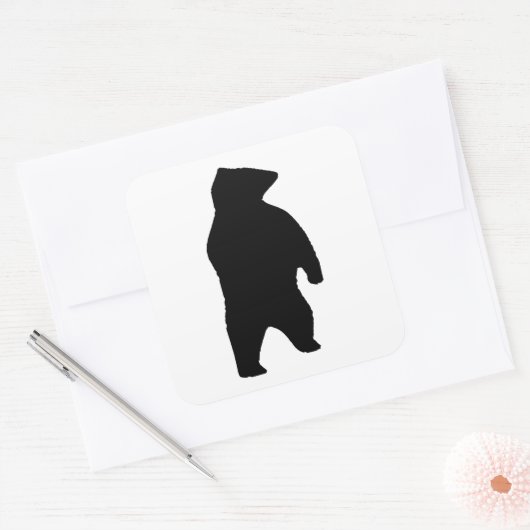 Beer Silhouette Vierkante Sticker (Envelop)