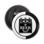 BEER - Six Pack flessen Button Flesopener (Voorkant)