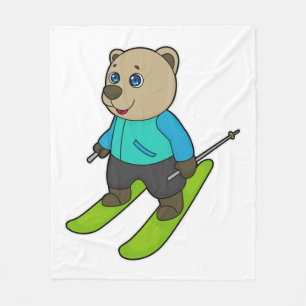Beer Skier Ski Fleece Deken