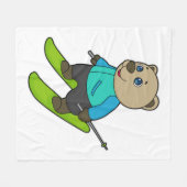 Beer Skier Ski Fleece Deken (Voorkant (Horizontaal))