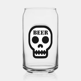 Beer™ Skull Glass (Design on Front & Back) Blikvorm Glas