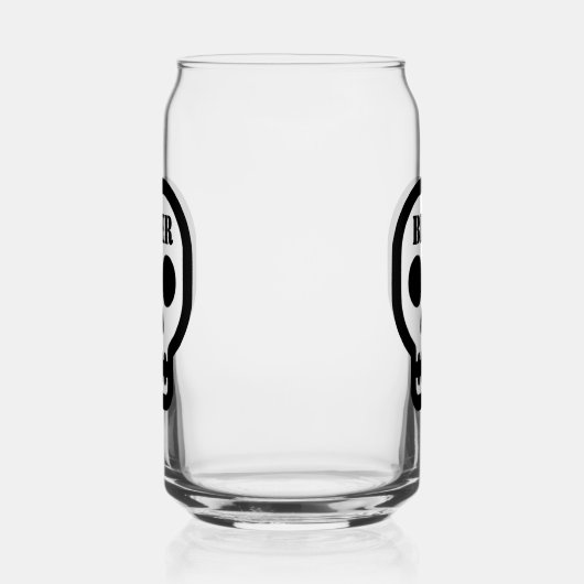 Beer™ Skull Glass (Design on Front & Back) Blikvorm Glas (Links)