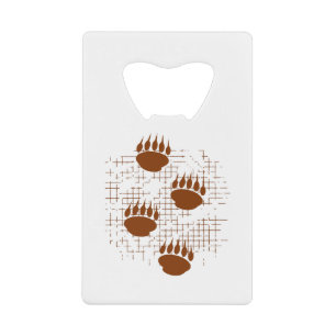 Beer snijder afdrukken op ondergrondse ondergrond creditkaart flessenopener