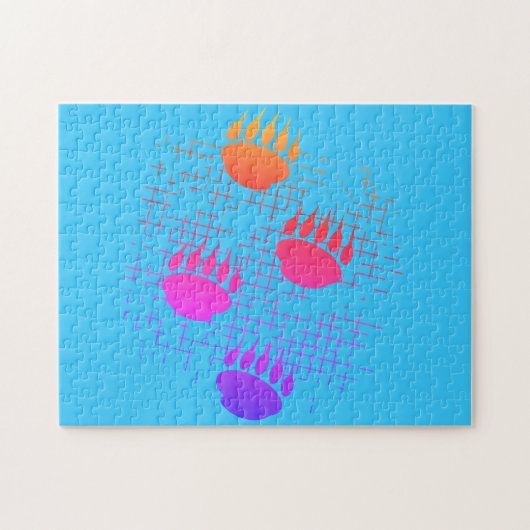 Beer snijder afdrukken op ondergrondse ondergrond legpuzzel (Horizontaal)