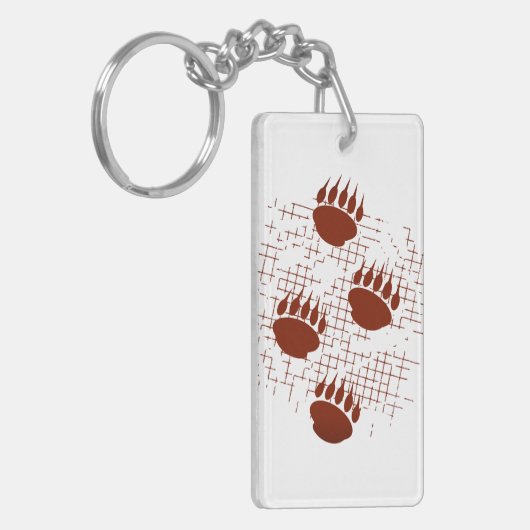 Beer snijder afdrukken op ondergrondse ondergrond sleutelhanger (Voorkant Links)