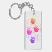 Beer snijder afdrukken op ondergrondse ondergrond sleutelhanger (Voorkant Links)