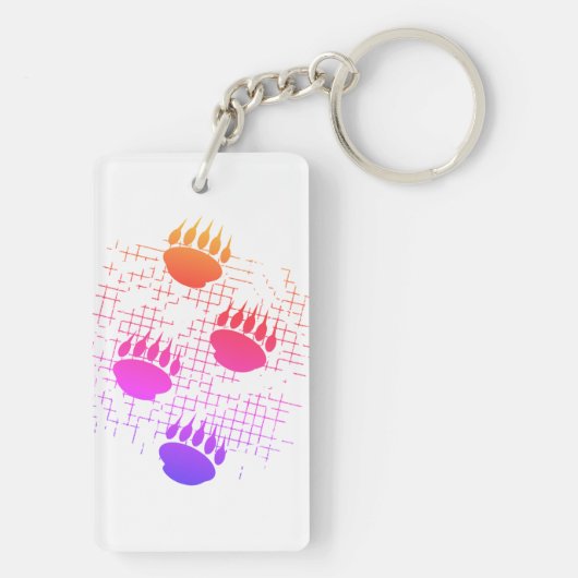 Beer snijder afdrukken op ondergrondse ondergrond sleutelhanger (achterkant)