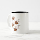 Beer snijder afdrukken op ondergrondse ondergrond tweekleurige koffiemok (Voorkant links)