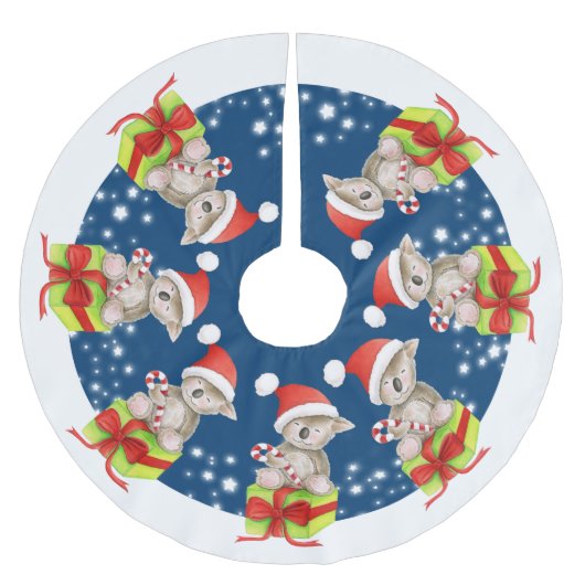 Beer snoepriet op feestelijk geschenk shirt kerstboom rok (Voorkant)