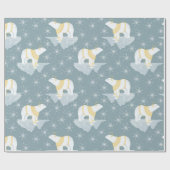 Beer Snowflake met winterkerststpolar Cadeaupapier (Vlak)