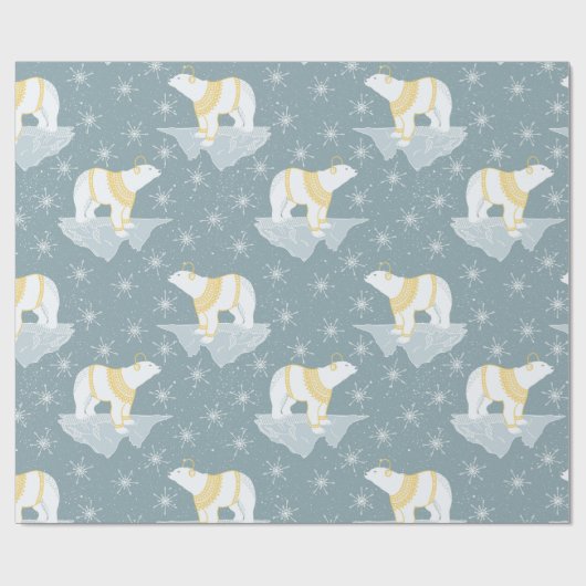 Beer Snowflake met winterkerststpolar Cadeaupapier (Vlak)