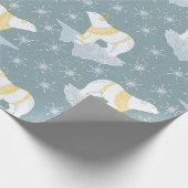 Beer Snowflake met winterkerststpolar Cadeaupapier (Hoek)