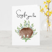 Beer sorry voor je verlies blanco sympathiekaart kaart (Gele Bloem)