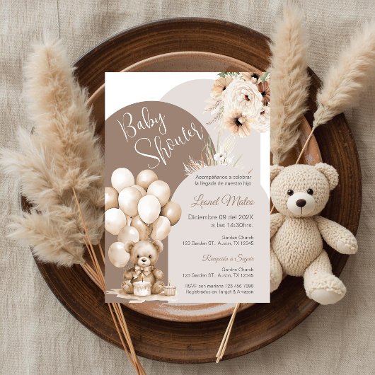 Beer Spaans Baby shower Jongen uitnodiging