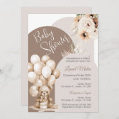 Beer Spaans Baby shower Jongen uitnodiging (Voorkant / Achterkant)