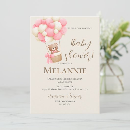 Beer Spaans Baby shower uitnodiging (Staand voorkant)