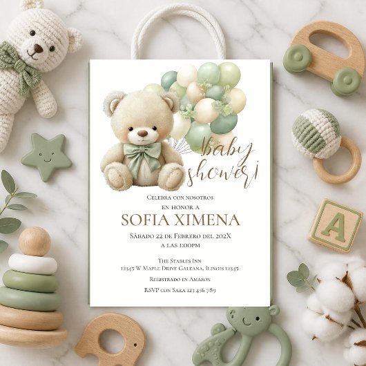 Beer Spaanse baby shower uitnodiging