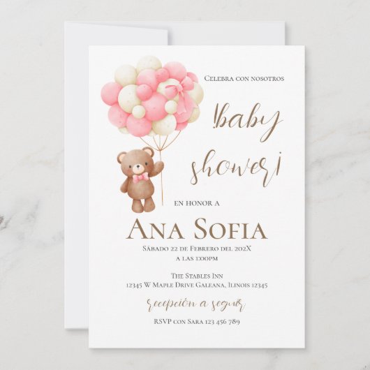 Beer Spaanse babyshower uitnodiging (Voorkant)