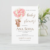 Beer Spaanse babyshower uitnodiging (Staand voorkant)