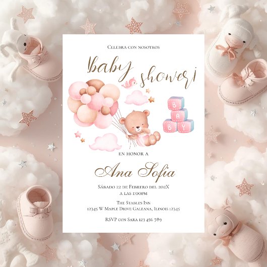 Beer Spaanse babyshower uitnodiging