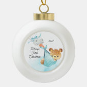 Beer Speciale levering Baby eerste Kerstmis Keramische Bal Ornament (Voorkant)