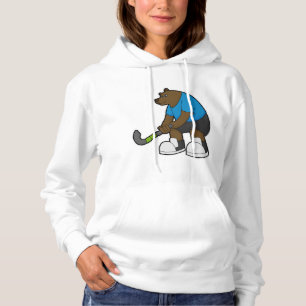 Beer speelt hockey met hockeystick hoodie