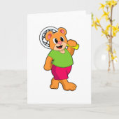 Beer speelt tennis met tennisracket kaart (Gele Bloem)