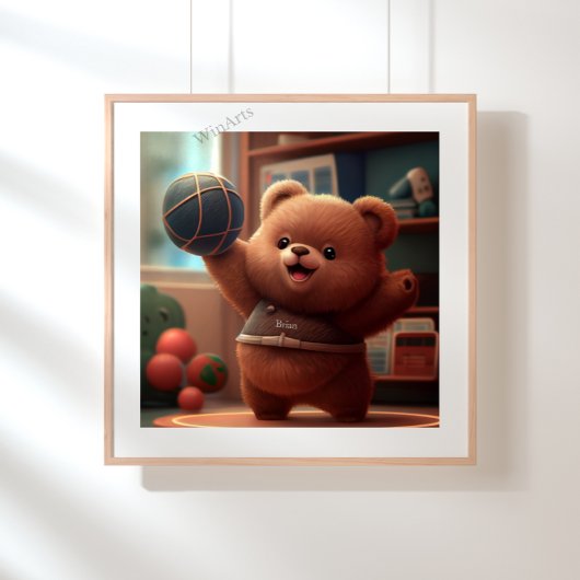 Beer spelen Basketball Art op maat Poster