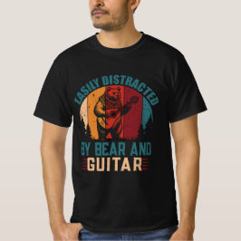 Beer Spelen Bass Retro Gitaar Beer Gitarist T-shir T-shirt