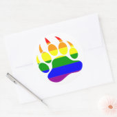 BEER SPIEGEL/KLAUW RAINBOW VLAG ROND STICKER (Envelop)