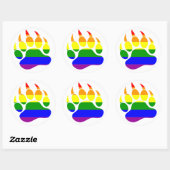 BEER SPIEGEL/KLAUW RAINBOW VLAG ROND STICKER (Vel)