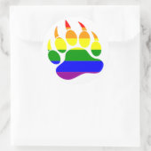 BEER SPIEGEL/KLAUW RAINBOW VLAG ROND STICKER (Tas)