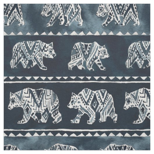 BEER SPIRIT Indigo Boho Tribal Pattern Fabric Stof (Swatch)