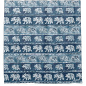 BEER SPIRIT Navy Boho Tribal Patroon Douchegordijn (Voorkant)