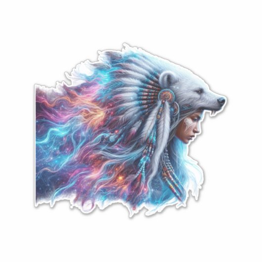 Beer Spirit Warrior Custom-Cut Vinyl Sticker (Voorkant)