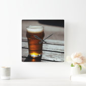Beer - Square Wall Clock Vierkante Klok (Huis)
