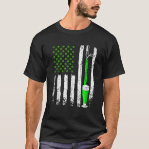 Beer St Patrick's Day  Ierse Amerikaanse vlag T-shirt