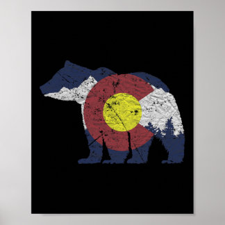 Beer Staat Vlag Colorado Rocky Mountains Skiën Als Poster