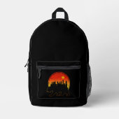 Beer Stad Zonsondergang Bedrukte Rugzak (Voorkant)