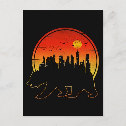 Beer Stad Zonsondergang Briefkaart (Voorkant)